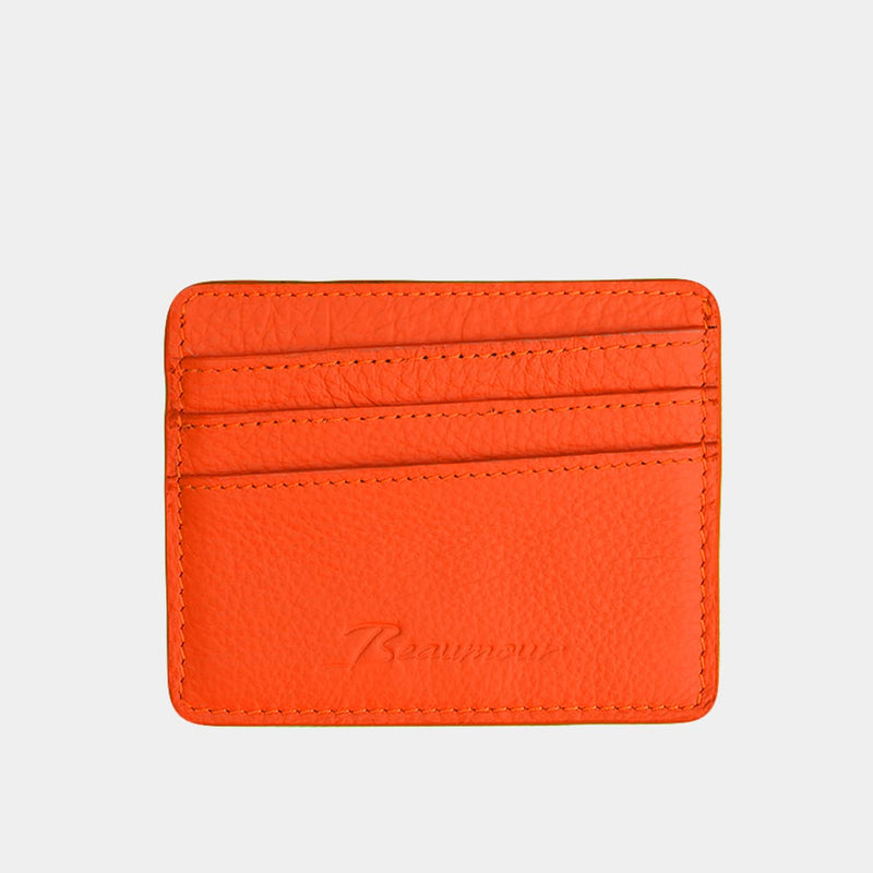 Porte-cartes RFID en cuir orange Beaumour